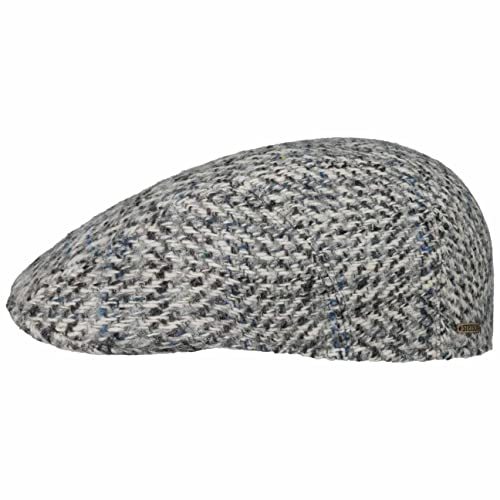 Stetson Hoback Ivy Virgin Wool Flatcap Mehrfarbige Gefütterte Schiebermütze Robuste Wintermütze Made in EU Herren Herbst/Winter grau 60 cm von Stetson