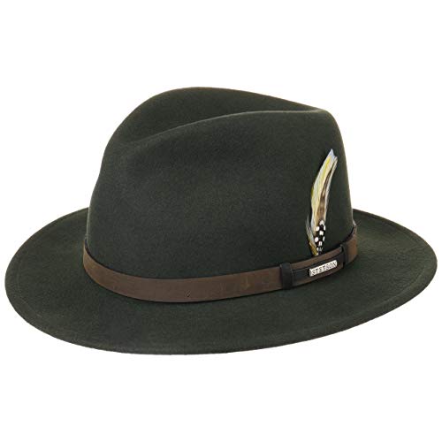 Stetson Sardis VitaFelt Traveller Hut Damen/Herren - Wollfilzhut wasserabweisend - Filzhut Made in USA - Regenhut aus Wollfilz - VitaFelt-Hut Packable - Jägerhut Sommer/Winter grün L (58-59 cm) von Stetson