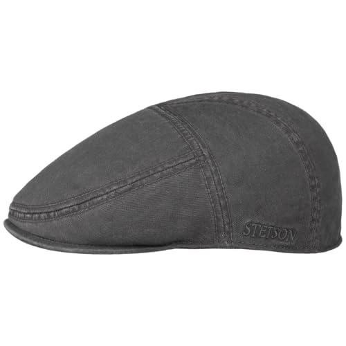 Stetson Paradise Cotton Schirmmütze Herren - Flatcap mit UV-Schutz 40 - Herrenmütze aus Baumwolle - Schirmmütze (Schirmlänge 4,5 cm) - Schiebermütze - Flat Cap Sommer/Winter dunkelgrau M (56-57 cm) von Stetson