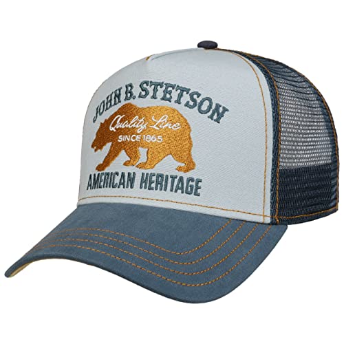 Stetson JBS-Bear Trucker Cap Small Basecap Baseballcap Truckercap Meshcap Herren - Snapback, mit Schirm Frühling-Sommer Herbst-Winter - One Size blau von Stetson