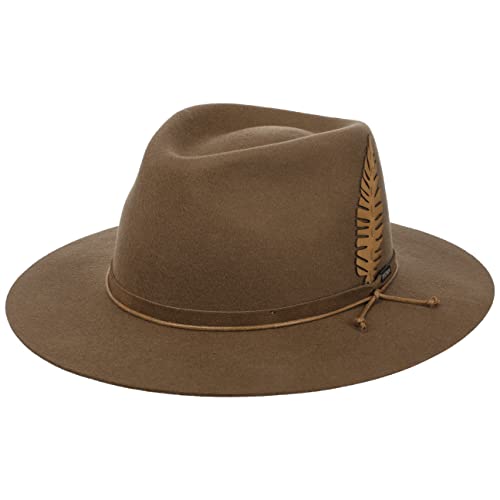 Stetson Jacksfield Wollhut Traveller Hut - Hut mit Ledergarniturband - Asahi Guard® Filzhut - Unisex - Wetterfest - Herbst/Winter braun L (58-59 cm) von Stetson