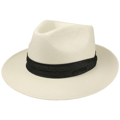 Stetson Jenkins Bleached Panamahut - Unifarbener Hut - Sommerlicher Bogarthut - Handmade in Italy - Herren - Frühjahr/Sommer cremeweiß 59 cm von Stetson