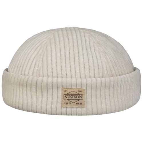 Stetson Jersey Cord Dockermütze Herren Skullcap Fleecefutter Made in EU cremeweiß L (58-59 cm) von Stetson