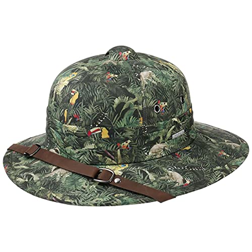 Stetson Jungle Tropenhelm Sonnenhut Stoffhut Baumwollhut Damen/Herren - mit Futter, Lederband Frühling-Sommer - L (58-59 cm) grün von Stetson