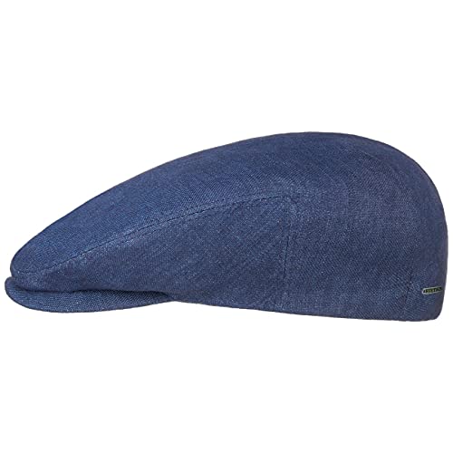 Stetson Just Linen Flatcap Damen Herren Made in EU 100% Leinen Baumwolle gefüttert Frühling Sommer blau 56 cm von Stetson