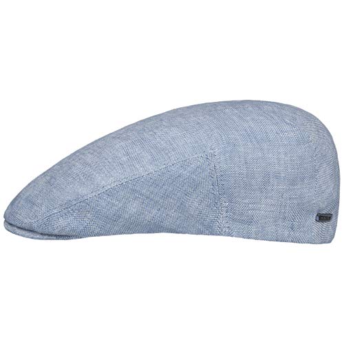 Stetson Just Linen Flatcap Schirmmütze Leinencap Sommercap Schiebermütze Damen/Herren - Made in The EU mit Schirm, Futter Frühling-Sommer - 57 cm hellblau von Stetson