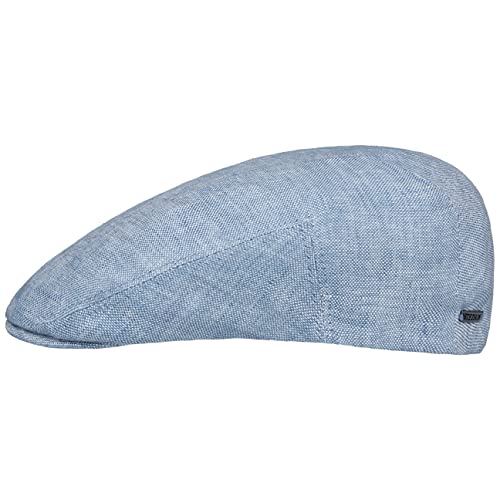 Stetson Just Linen Flatcap Damen Herren Made in EU 100% Leinen Baumwolle gefüttert Frühling Sommer hellblau 63 cm von Stetson