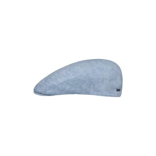 Stetson Just Linen Flatcap Damen Herren Made in EU 100% Leinen Baumwolle gefüttert Frühling Sommer hellblau 58 cm von Stetson