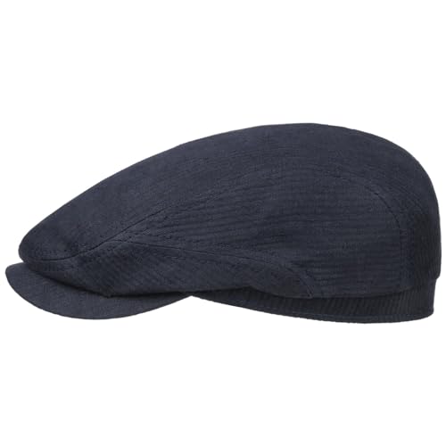 Stetson Kelso Driver Leinen Flatcap - Schirmmütze - Klassische Schiebermütze - Gestreiftes Design - Herren - Frühjahr/Sommer dunkelblau 59 cm von Stetson