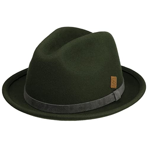 Stetson Kemptown Player x The Feebles Wollhut - Pork-Pie-Design - Wasserabweisend - Für Damen und Herren - Ganzjährig dunkelgrün M (56-57 cm) von Stetson