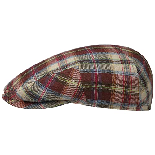 Stetson Kent Colverton Check Flatcap - Mehrfarbige Kappe - Klassische Form - Schirmmütze mit UV-Schutz 40 - Herren - Frühjahr/Sommer - Made in The EU Bordeaux 58 cm von Stetson