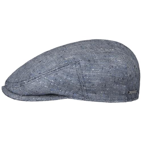 Stetson Kent Lanfield Flatcap Made in Germany Damen Sommer blau-weiß 57 cm von Stetson