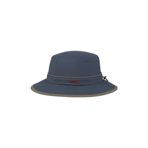 Stetson Kettering Outdoorhut (S-XXL) Damen/Herren - Wasserabweisender Stoffhut mit UV-Schutz - Faltbarer Nylonhut mit Paspelrand - Schlapphut mit Coolmax-Futterband Sommer/Winter blau S (54-55 cm) von Stetson