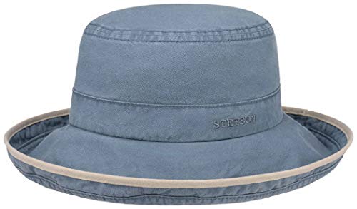 Stetson Ladies Delave Organic Cotton Hut Baumwollhut Stoffhut Sommerhut Sonnenhut für Damen Sommer (53/XS, 24 - Hellblau) von Stetson