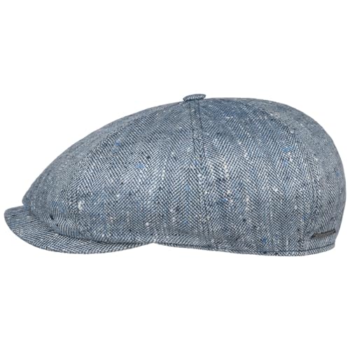 Stetson Lanfield Flatcap Herringbone Made in Germany Damen Herren Sommer blau-dunkelblau 62 cm von Stetson