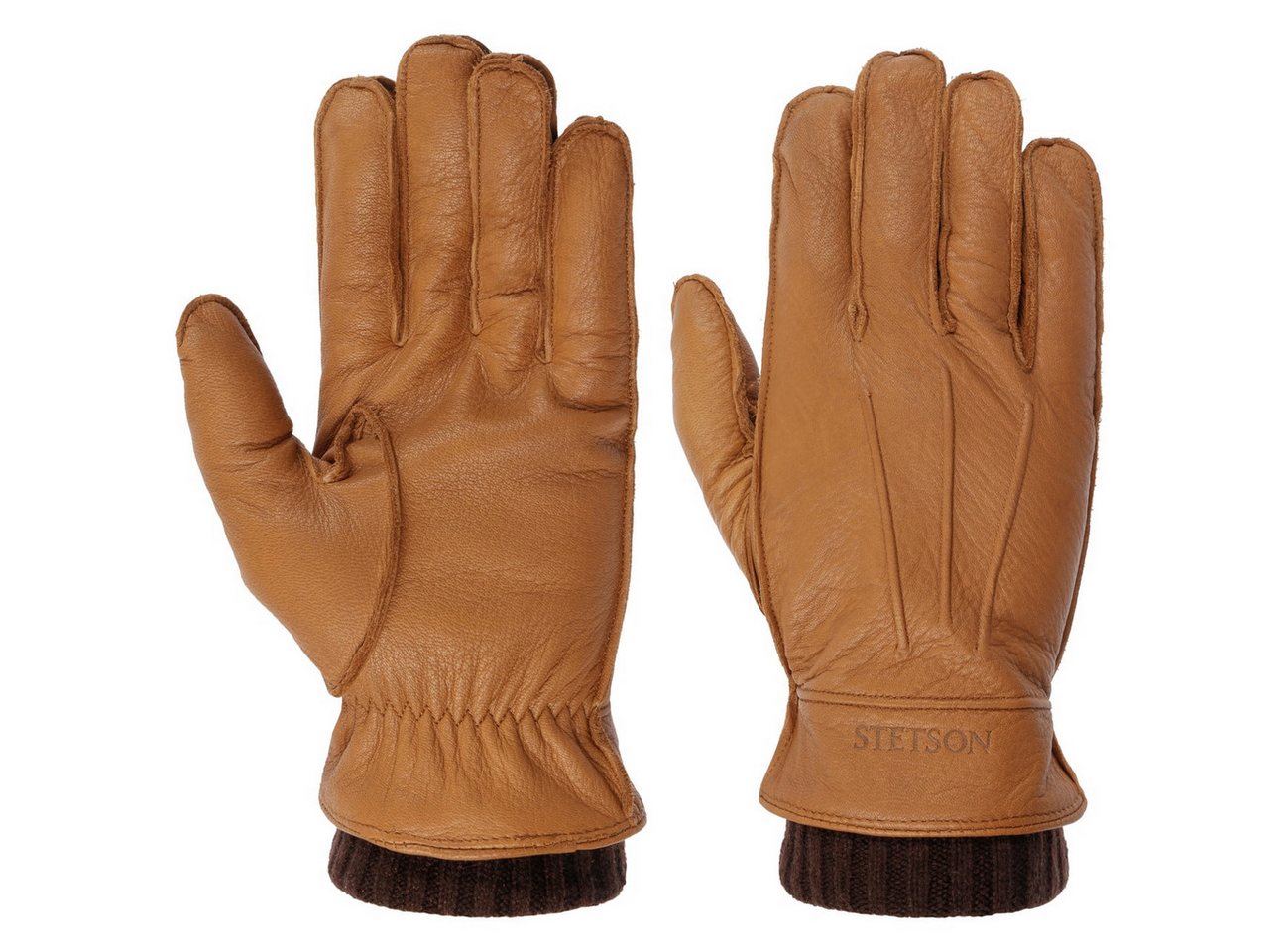 Stetson Lederhandschuhe (1-St) Fingerhandschuhe mit Futter von Stetson
