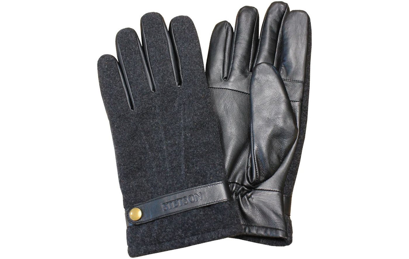 Stetson Lederhandschuhe Handschuhe aus Leder und Wolle mit Touch-Screen-Tips von Stetson