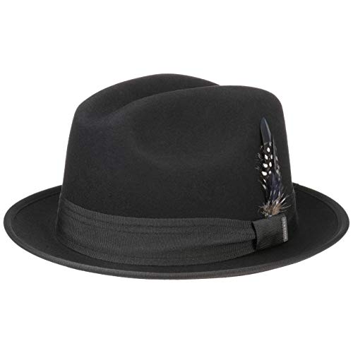 Stetson Lento Player Wollhut Wollfilzhut Filzhut Herren - mit Futter, Ripsband Herbst-Winter - XL (60-61 cm) schwarz von Stetson