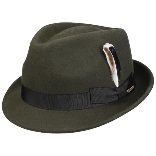 Stetson Levamo Trilby Wollhut Damen Herren Winter Wasserabweisend Oliv M (56-57 cm) von Stetson