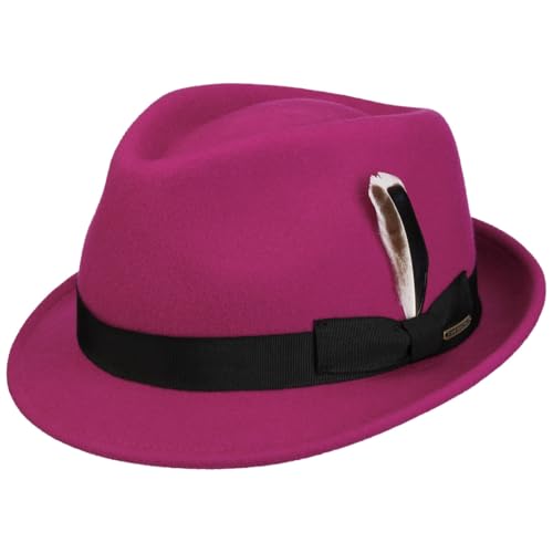 Stetson Levamo Trilby Wollhut Wasserabweisend Damen Herren Winter pink L (58-59 cm) von Stetson