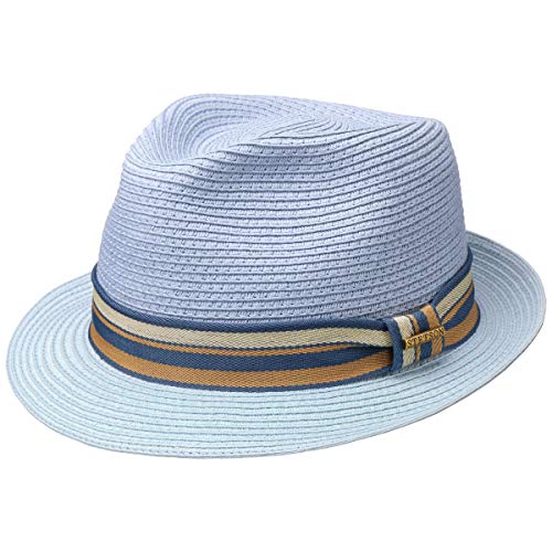 Stetson Herren Toyo-Stroh-Trilby-Hut Blau M von Stetson