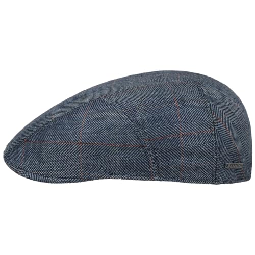 Stetson Light Silk Ivy Flatcap - Modische Kappe - Schirmmütze aus 100% Seide - Made in The EU - Frühjahr/Sommer - Herren - Cap mit UV-Schutz 40 blau 62 cm von Stetson