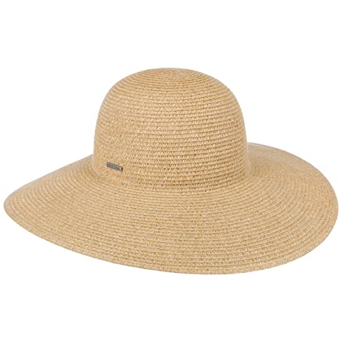 Stetson Livetta Toyo Schlapphut Damen - Aus Toyo-Stroh (100%) - Mit Schweißband - Extrabreite Krempe (11.5 cm) schützt vor gefährlichen Sonnenstrahlen - Sommerhut - Frühjahr/Sommer Natur L (58-59 cm) von Stetson