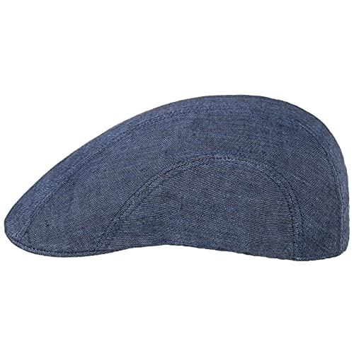 Stetson Madison Leinen Flatcap - Flat Cap aus Leinen Herren/Damen - Gefütterte Leinencap - Schirmmütze Frühjahr/Sommer - Sommercap blau 58 cm von Stetson