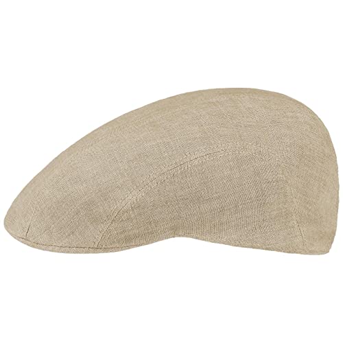 Stetson Madison Leinen Flatcap - Flat Cap aus Leinen Herren/Damen - Gefütterte Leinencap - Schirmmütze Frühjahr/Sommer - Sommercap beige 55 cm von Stetson