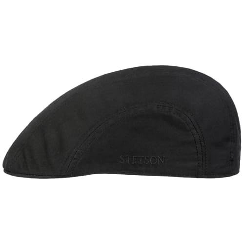 Stetson Madison Uni Classic Flatcap Schirmmütze Schiebermütze Herren - mit Schirm, Futter Frühling-Sommer Sommer - M (56-57 cm) schwarz von Stetson