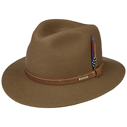 Stetson Mahomes Traveller Wollfilzhut Wollhut Filzhut Damen/Herren - Made in The EU mit Futter, Lederband Frühling-Sommer Herbst-Winter - XL (60-61 cm) braun von Stetson