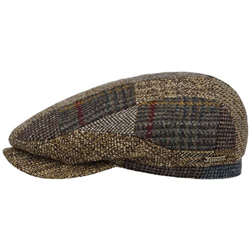 Stetson Mandeo Driver Patchwork Flatcap - Mehrfarbige Schirmmütze mit Stil - Herren - Herbst/Winter - Made in th EU beige-braun XXL (62-63 cm) von Stetson