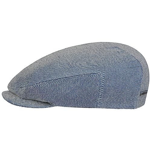 Stetson Martinsburg Twill Driver Flatcap - Gestreifte Schirmmütze - Sommermütze mit UV-Schutz - Made in Italy - Herren - Frühjahr/Sommer hellblau L (58-59 cm) von Stetson