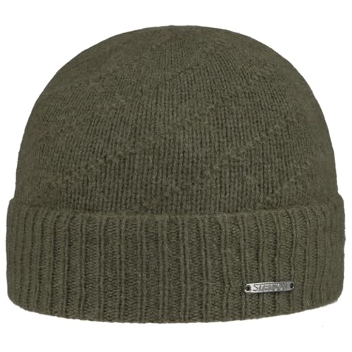 Stetson Mayville Beanie Umschlagmütze Kaschmir Winter Oliv One Size von Stetson