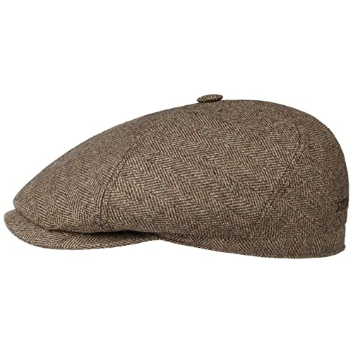 Stetson Milner Flatcap Herren Made in EU Hoher UV-Schutz Elegante Schiebermütze 100% Seide Baumwollfutter Sommer Winter beige-braun 58 cm von Stetson