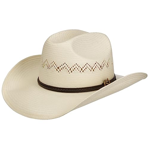 Stetson Monterrey Western Toyo Strohhut - Hut in Cattleman Form - Luftiges Design für Frühjahr/Sommer - Unisex weiß M (56-57 cm) von Stetson