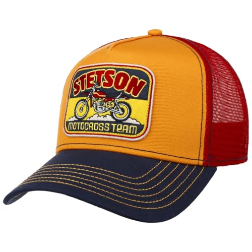Stetson Motorcross Team Trucker Cap - Mehrfarbige Mütze - Casual Mesh - Stoffcap mit Patch - Frühjahr/Sommer - Herren rot One Size Small von Stetson