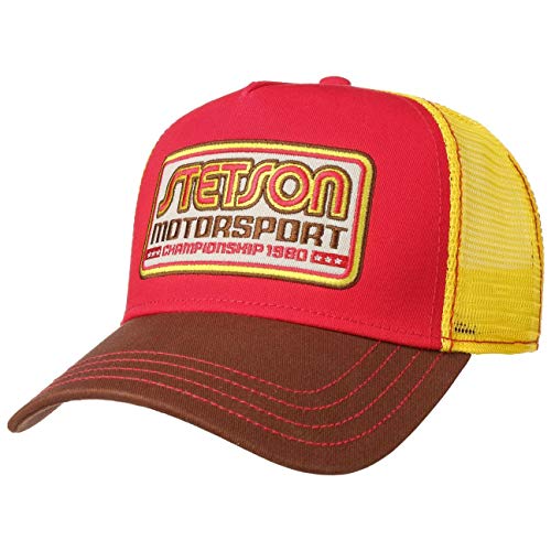 Stetson Motorsport Trucker Cap Truckercap Meshcap Basecap Baseballcap Curved Brim Snapback Damen/Herren - Snapback, mit Schirm, Schirm Frühling-Sommer - One Size gelb von Stetson