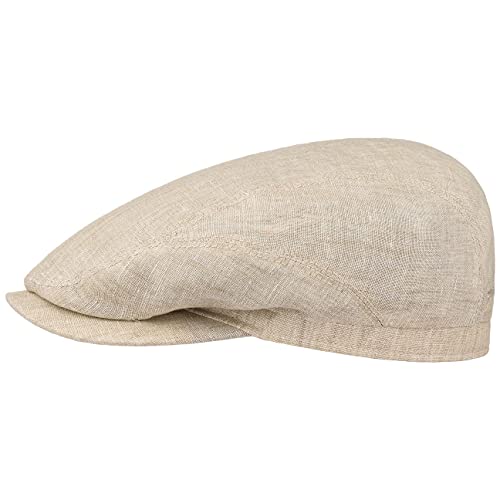 Stetson Belfast Leinen Sportmütze Herren - Made in Europe - Aus 100% Leinen - Gefüttert mit Baumwolle - Atmungsaktiv & hautsympathisch - Mit Ripsfutterband - Kappe Frühjahr/Sommer Hellbeige 57 cm von Stetson