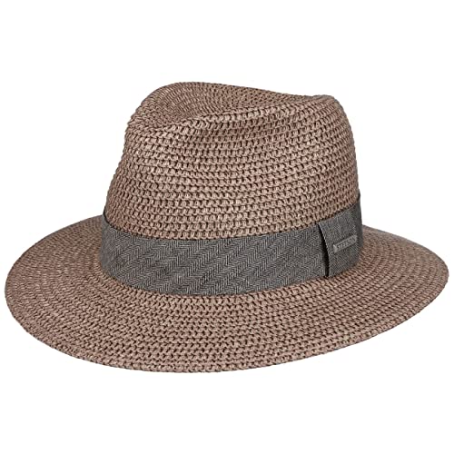 Stetson Nark Traveller Toyo Strohhut - Travellerhut aus Toyostroh - Strandhut Damen/Herren - Sommerhut mit Futterband (Baumwolle) - Sonnenhut Frühjahr/Sommer - Hut Altrosa XXL (62-63 cm) von Stetson