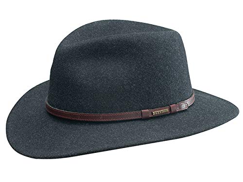 Stetson Newberg VitaFelt Traveller Hut - Einfarbiger Hut - Wasserabweisend - Robuster Filzhut - Made in USA - Herren - Ganzjährig anthrazit XXL (62-63 cm) von Stetson