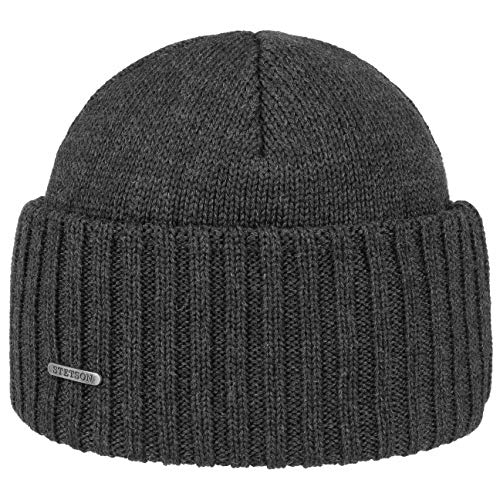 Stetson Northport Wintermütze aus Merinowolle - Mütze Made in Italy - Seemannsmütze für Damen/Herren - Wollmütze Herbst/Winter - Merinomütze Anthrazit One Size von Stetson