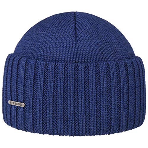 Stetson Northport Wintermütze aus Merinowolle - Mütze Made in Italy - Seemannsmütze für Damen/Herren - Wollmütze Herbst/Winter - Merinomütze Blau One Size von Stetson