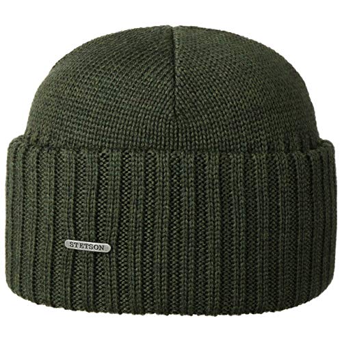 Stetson Northport Wintermütze aus Merinowolle - Mütze Made in Italy - Seemannsmütze für Damen/Herren - Wollmütze Herbst/Winter - Merinomütze Oliv One Size von Stetson