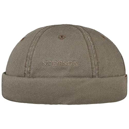 Stetson Ocala Baumwoll Dockercap Herren - Dockermütze aus Baumwolle - Dockercap mit UV-Schutz 40 - Hafenmütze Sommer/Winter - Oliv M (56-57 cm) von Stetson