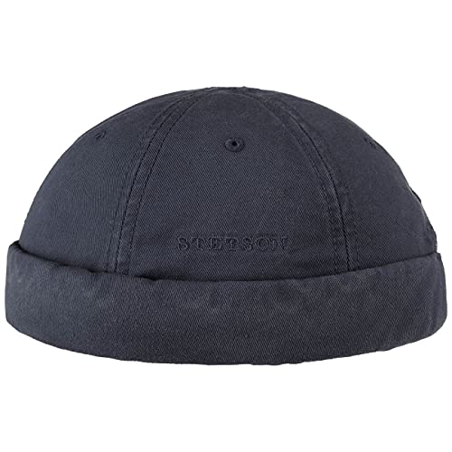 Stetson Ocala Baumwoll Dockercap Herren - Dockermütze aus Baumwolle - Dockercap mit UV-Schutz 40 - Hafenmütze Sommer/Winter - dunkelblau L (58-59 cm) von Stetson