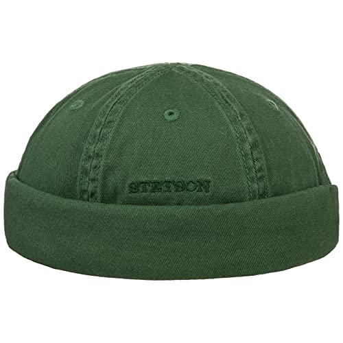 Stetson Ocala Baumwoll Dockercap Herren - Dockermütze aus Baumwolle - Dockercap mit UV-Schutz 40 - Hafenmütze Sommer/Winter - dunkelgrün L (58-59 cm) von Stetson