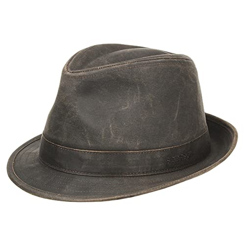 Stetson Odessa Trilby Stoffhut Herren - Stofftrilby Herrenhut mit Baumwolle - Sommerhut mit UV-Schutz 40 - Oilskinhut Winter/Sommer braun M (56-57 cm) von Stetson