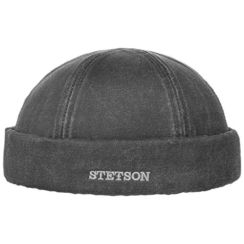 Stetson Old Cotton Dockermütze Dockercap Herrenmütze Baumwollmütze Hafenmütze Mütze (M (56-57 cm) - schwarz) von Stetson