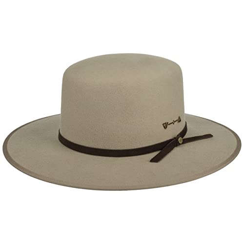 Stetson Open Crown Asahi Guard Wollhut Wollfilzhut Filzhut Regenhut Outdoorhut Damen/Herren - mit Lederband Herbst-Winter - XL (60-61 cm) Hellbeige von Stetson